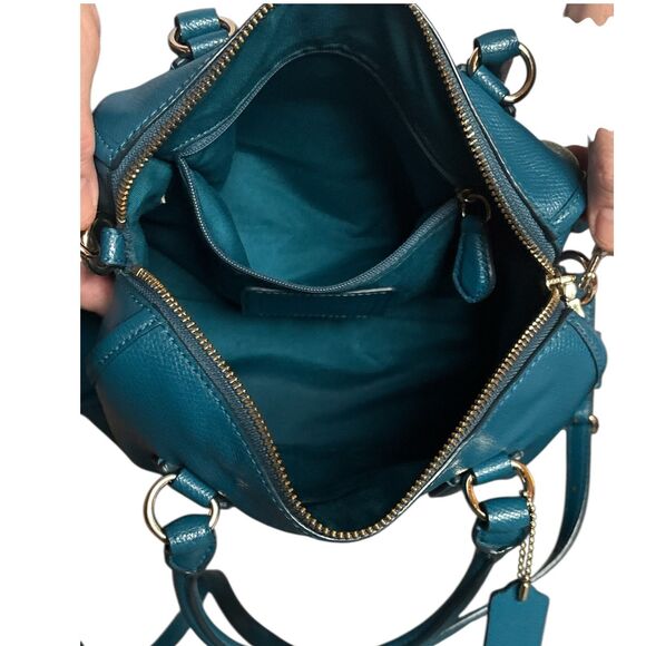 Coach Mini Bennett Teal Satchel/ Crossbody Handbag - Picture 5 of 9